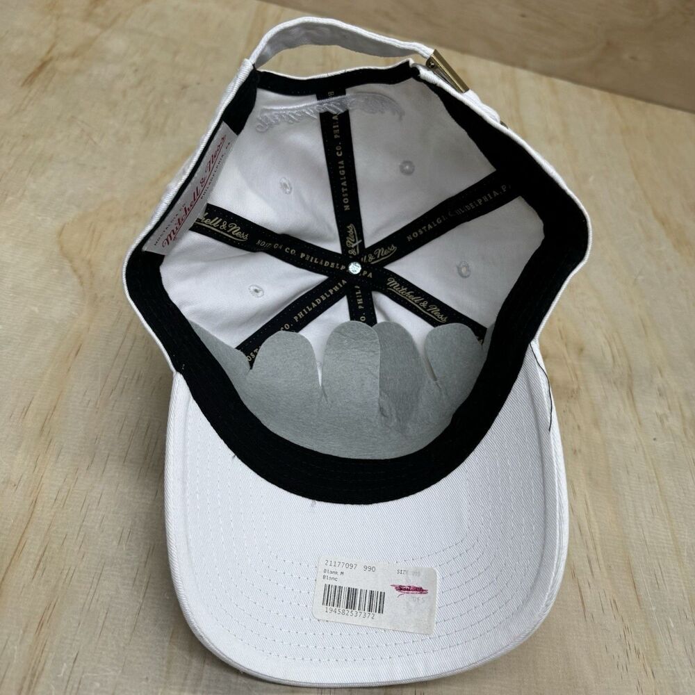 New Mitchell Ness Blank Basic Dad Hat Cap White A… - image 6